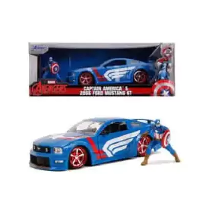 Avengers Diecast Model 1/24 2006 Ford Mustang GT Captain America termékfotó