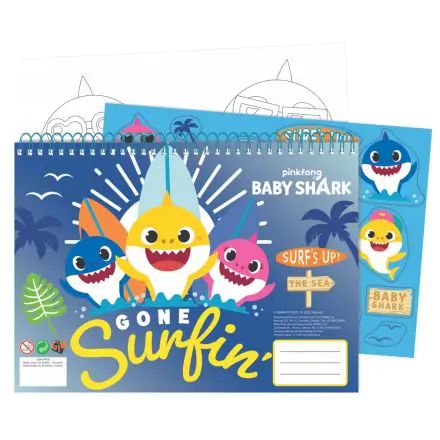 Baby Shark A/4 spirál vázlatfüzet 40 lapos matricával termékfotó