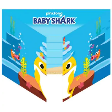 Baby Shark Party meghívó 8 db-os termékfotó
