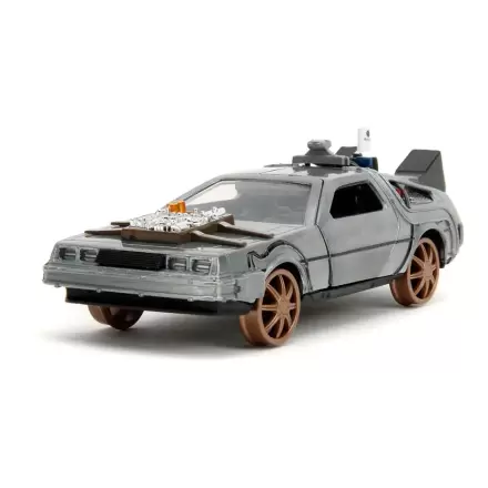 Back to the Future III Hollywood Rides Diecast Model 1/32 DeLorean Time Machine Railroad Wheels termékfotója