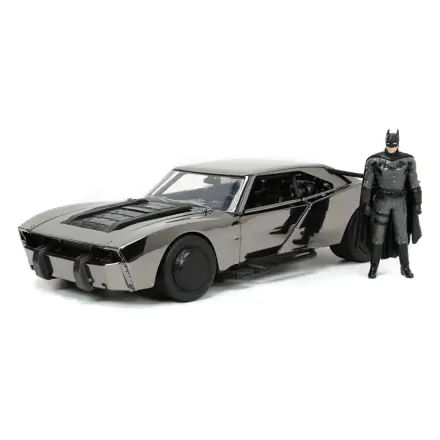 Batman 2022 Hollywood Rides Diecast Model 1/24 2022 Batmobil Black Chrome Convention Exkluzív és figura termékfotó