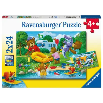 Bear family goes camping puzzle 2x24db-os termékfotó