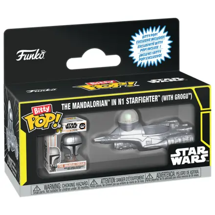 Bitty Funko POP figura Ride Star Wars The Mandalorian In N1 Starfighter With Grogu termékfotó
