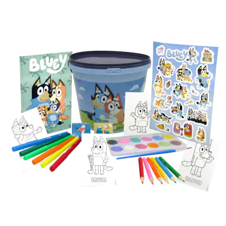 Bluey ajátékkészlet rajzszett vödörben 46db-os termékfotó