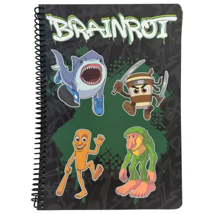 Brainrot Green B/5 vonalas spirál füzet 70 lapos termékfotó