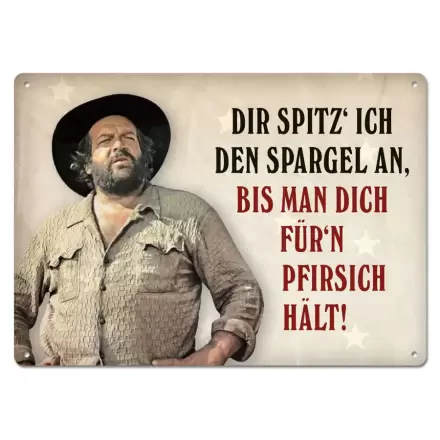 Bud Spencer Dir spitz' ich den Spargel an,... fémtábla 10 x 15 cm termékfotója