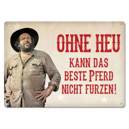 Bud Spencer Ohne Heu kann das beste Pferd... fémtábla 10 x 15 cm termékfotója