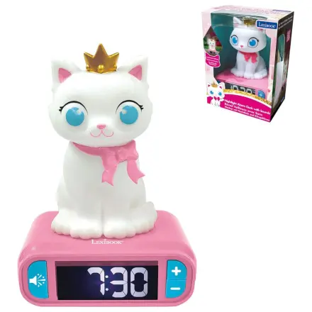 Cat 3D éjszakai lámpa és ébresztőóra termékfotó