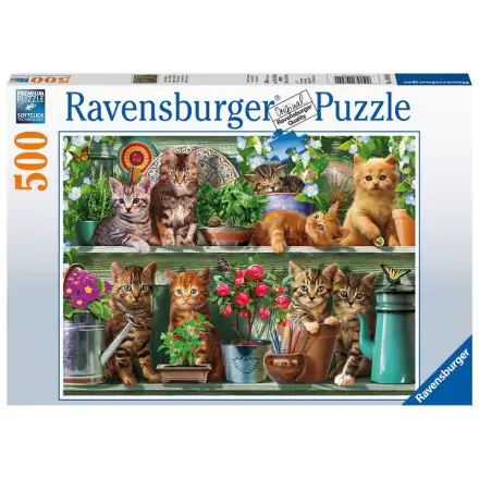 Cats on the shelf puzzle 500db-os termékfotó