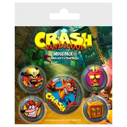 Crash Bandicoot csomag 5 kitűző termékfotója