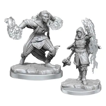 D&D Nolzur's Marvelous Miniatures Unpainted Miniatures Half-Elf Warlock 2 db-os figura csomag termékfotója