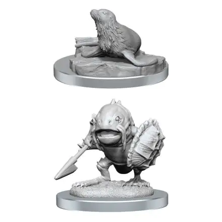 D&D Nolzur's Marvelous Miniatures Unpainted Miniatures Locathah & Seal 2 db-os figura csomag termékfotója