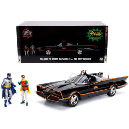 DC Comics Batman and Robin Batmobil Metal 1966 autó és figura szett termékfotó