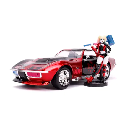 DC Comics Diecast Model 1/24 1969 Chevy Corvette Stingray és figura termékfotó