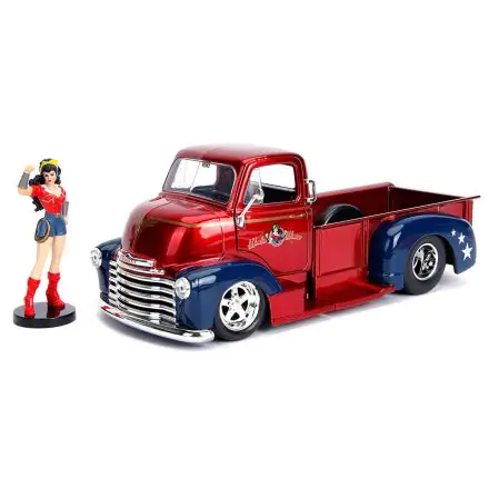 DC Comics Wonder Woman Chevy Coe Pickup 1952 metál kocsi & figura csomag termékfotó