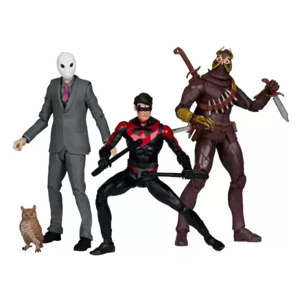 DC Multiverse Nightwing vs. Talon & Owl (Batman: The Court of Owls) (Gold Label) 3 db-os akciófigura csomag 18 cm termékfotó