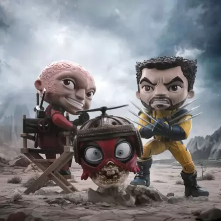 Deadpool & Wolverine Mini Co. Deadpool and Wolverine Unmasked PVC figura csomag 14 cm termékfotó