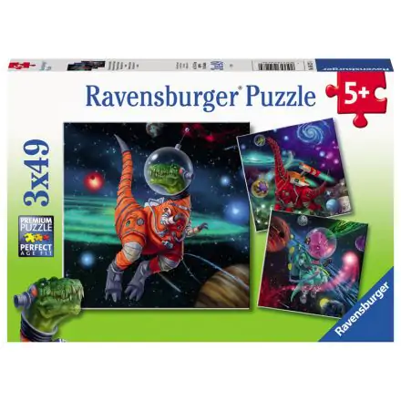 Dinosaurs in space puzzle 3x49db-os termékfotó