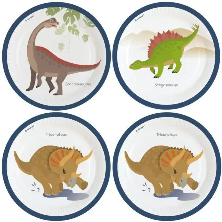 Dinoszaurusz papírtányér 8 db-os 23 cm termékfotó