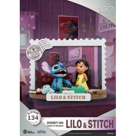 Disney 100 Years of Wonder D-Stage Lilo & Stitch PVC Diorama szobor figura 10 cm termékfotója
