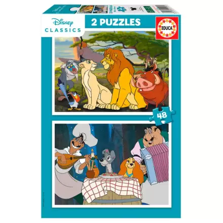 Disney Animals The Lion King and Lady and Trump puzzle 2x48db-os termékfotója