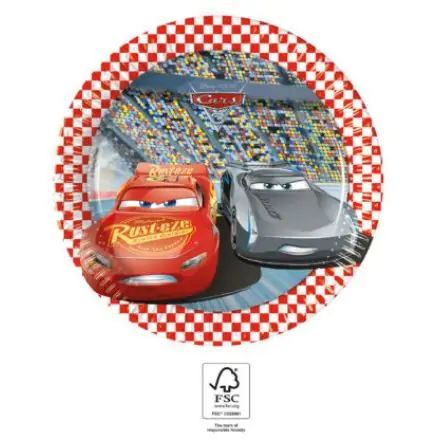Disney Cars 3, Verdák papírtányér 8 db-os 19,5 cm FSC termékfotó