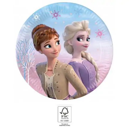 Disney Frozen II Wind Spirit, Disney Jégvarázs papírtányér 8 db-os 20 cm FSC termékfotó