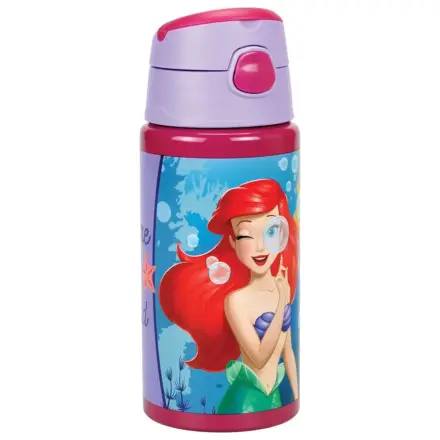 Disney Hercegnők Ariel Fairytale alumínium szívószálas kulacs akasztóval 500 ml termékfotó