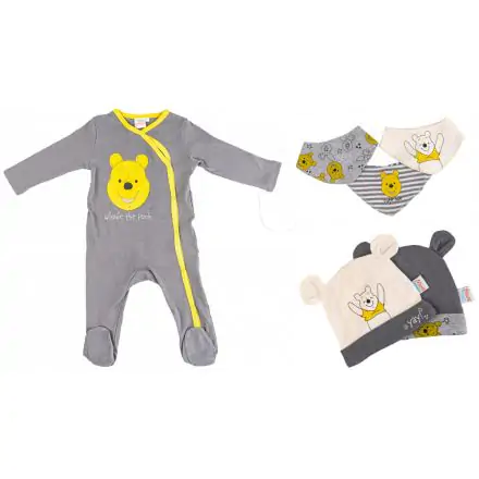 Disney Micimackó baba rugdalózó + sapka és nyálkendő 6 db-os szett 62/68 cm termékfotó