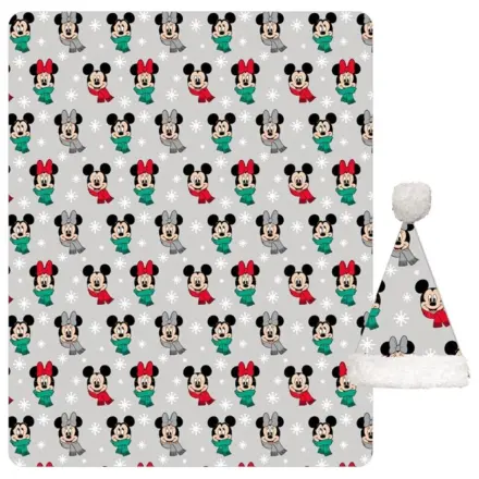 Disney Mickey, Minnie Noel karácsonyi coral fleece takaró és sapka szett termékfotó