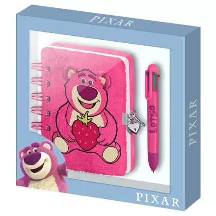 Disney Pixar Toy Story Lotso Strawberry plüss keményfedeles füzet és toll csomag termékfotó