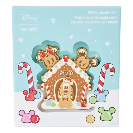 Disney Sliding Mickey & Friends Gingerbread Pluto House kitűző Limitált kiadás 8 cm termékfotó
