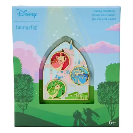 Disney Sliding Sleeping Beauty Aurora Castle & Fairies zománcozott kitűző Limitált kiadás 8 cm termékfotó