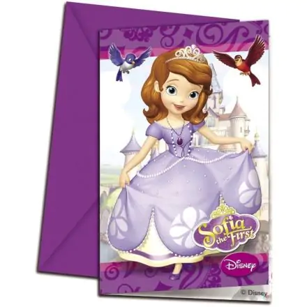 Disney Sofia The First Party, Szófia Party Meghívó 6 db-os termékfotó