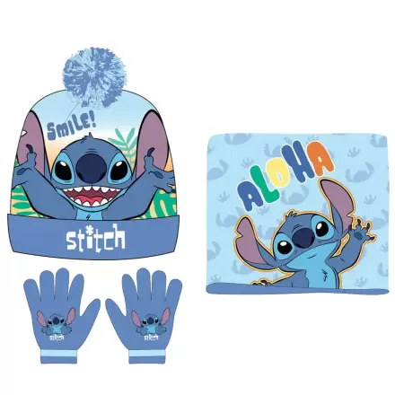 Disney Stitch gyerek körsál, sapka és kesztyű csomag termékfotója