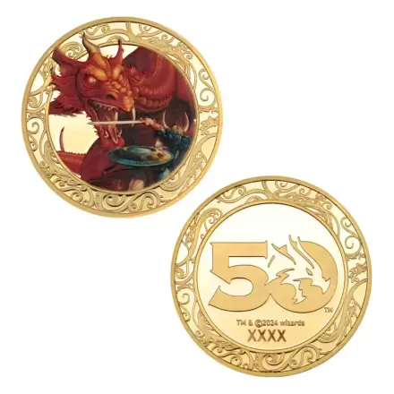 Dungeons & Dragons 50th Anniversary with Colour Print Edition aranyozott gyűjthető érme 4 cm termékfotója