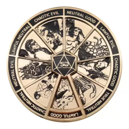 Dungeons & Dragons Pin Badge Alignment Spinner 24k Gold Plated Limited Edition termékfotója