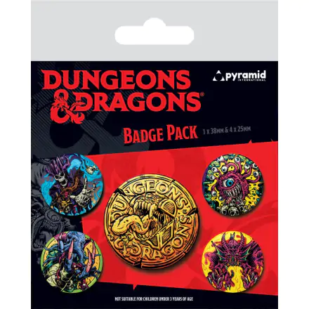 Dungeons & Dragons Beastly 5 db-os kitűző csomag termékfotója