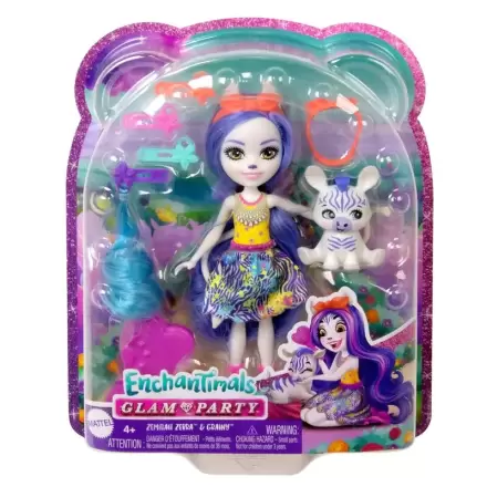 Enchantimals Glam Party Ladonna játék baba Zemirah Zebra játék baba termékfotó