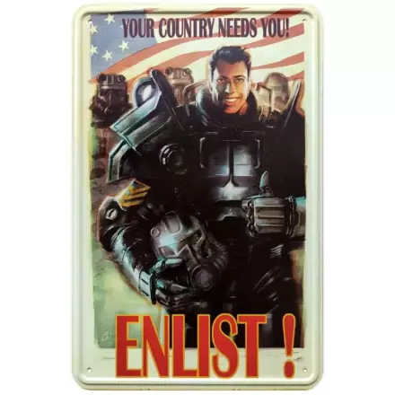 Fallout Enlist fém dekorációs tábla termékfotója