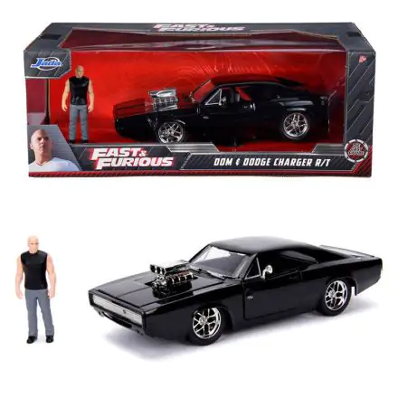 Fast and Furious Dom figura és Dodge Charger R/T fém autó termékfotó