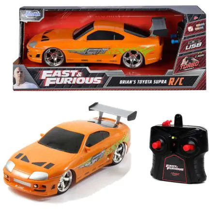 Fast and Furious Toyota Supra orange 1995 távirányítós autó termékfotó