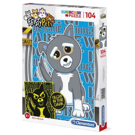 Feisty Pets Dog foszforeszkáló puzzle 104db-os termékfotó
