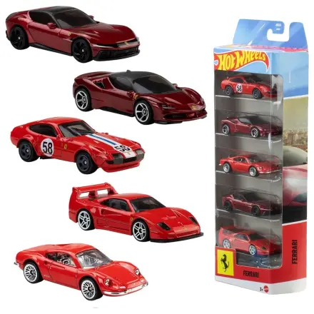 Ferrari Hot Wheels Die-Cast 5 db-os jármű csomag 1/64 termékfotó