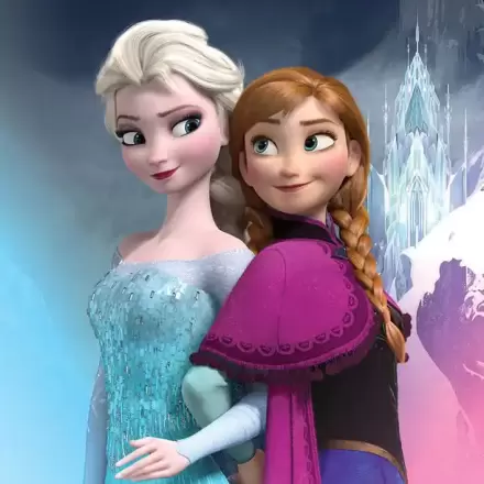 Frozen Anna & Elsa keretezett vászonnyomat 30 x 30 cm termékfotó