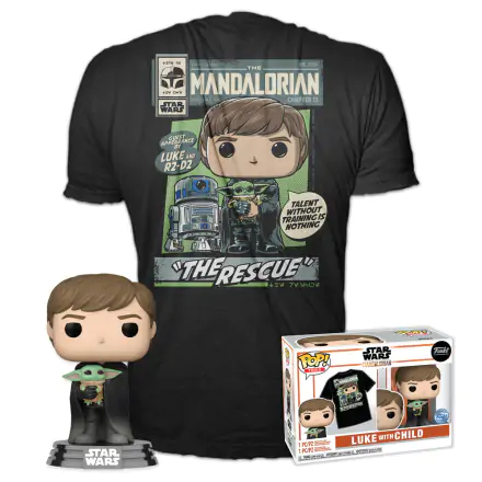 Funko POP & Tee figura és póló csomag The Mandalorian Luke with Child Exkluzív termékfotó