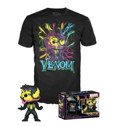 Funko POP! figura és póló csomag Marvel: Venom  Eddie Brock Blacklight termékfotó
