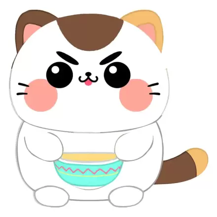 Funny Cat Cat with Soup plüss figura 25 cm     termékfotó