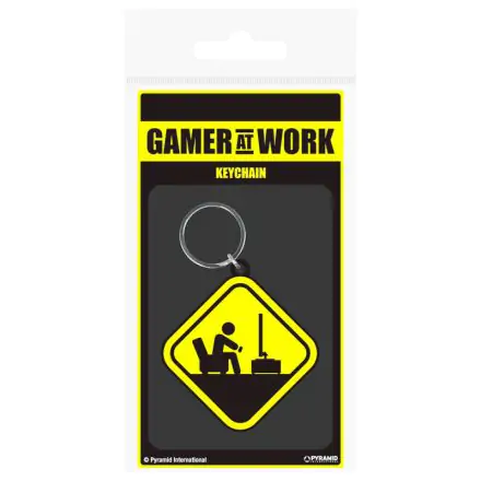 Gaming Danger Gamer at Work gumi kulcstartó termékfotója