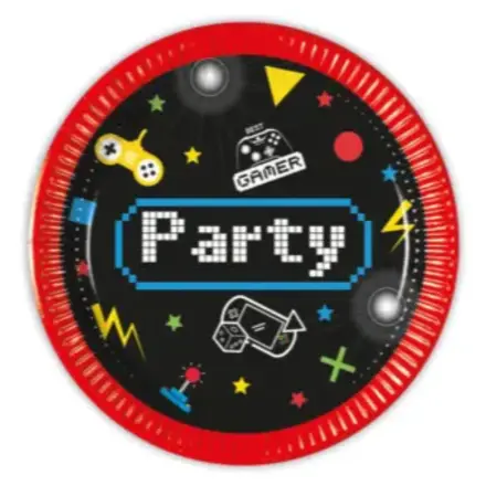Gaming Party papírtányér 8 db-os 20 cm FSC termékfotó